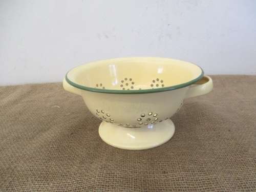 For Lorna`s Bid Only - Beautiful Vintage Old Fashioned Enamel Food Colander/Strainer