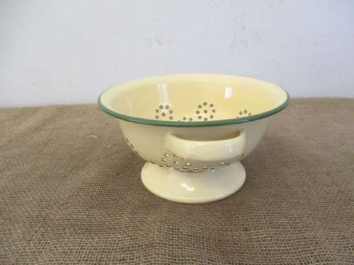 For Lorna`s Bid Only - Beautiful Vintage Old Fashioned Enamel Food Colander/Strainer