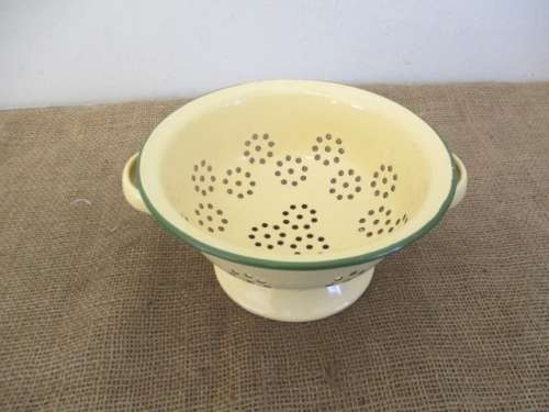 For Lorna`s Bid Only - Beautiful Vintage Old Fashioned Enamel Food Colander/Strainer