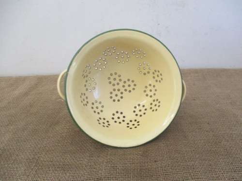 For Lorna`s Bid Only - Beautiful Vintage Old Fashioned Enamel Food Colander/Strainer