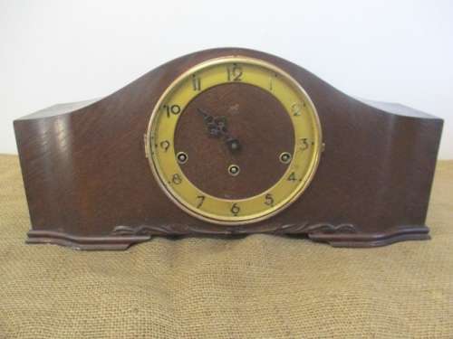For Repair Or Spares...Rare Antique/Vintage U.M. Uhrenfabrik Muhlheim Wooden Mantel Clock  Germany