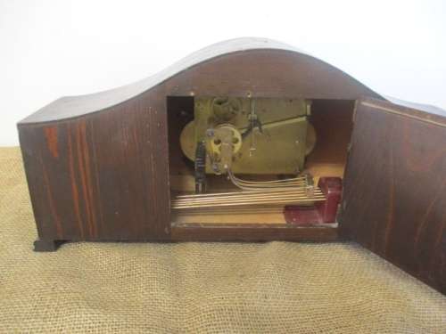 For Repair Or Spares...Rare Antique/Vintage U.M. Uhrenfabrik Muhlheim Wooden Mantel Clock  Germany
