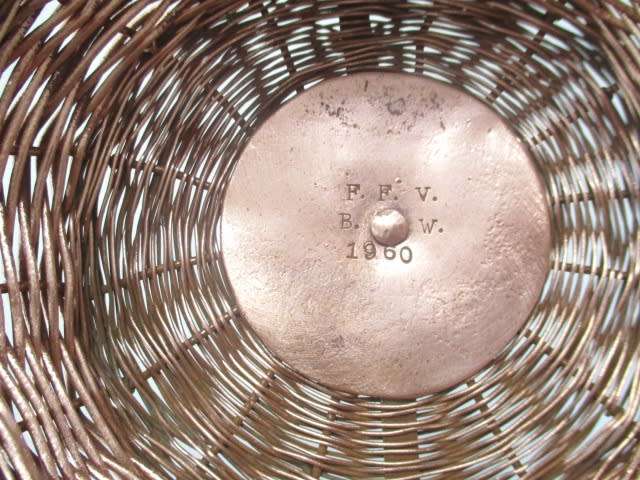 Ultra Rare.......Vintage 1960 Heavy Plaited Copper Basket Used In Voting For Republic Election