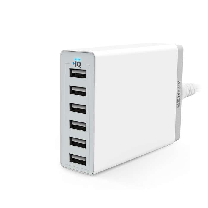 Anker 60W 6-Port Family-Sized Desktop USB Charger with PowerIQ Technology