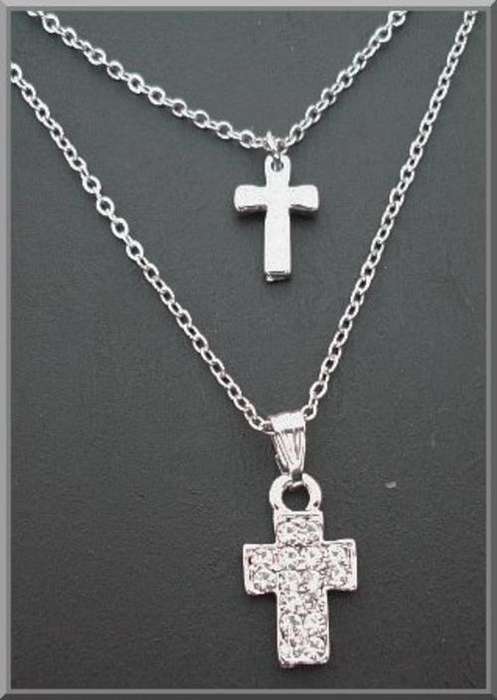 Charming Double Cross Necklace