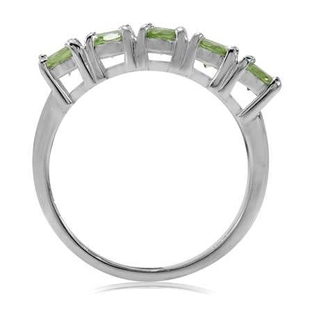1.00ct. 5-Stone Natural Peridot 925 Sterling Silver Ring *PLUS lucky draw entry