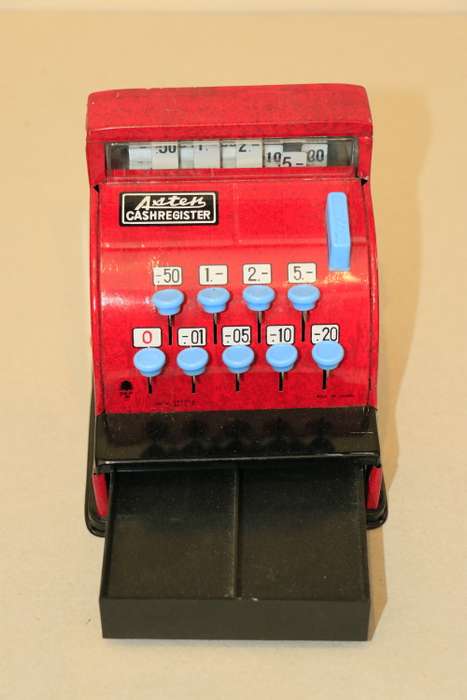 Vintage Mini Tin Cash Register - Aster