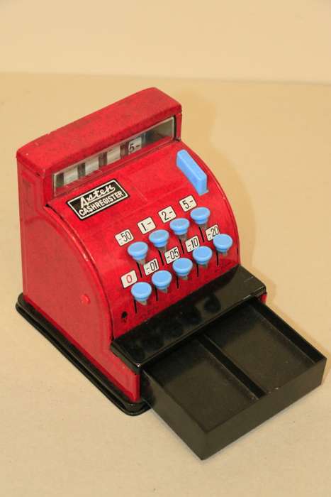 Vintage Mini Tin Cash Register - Aster