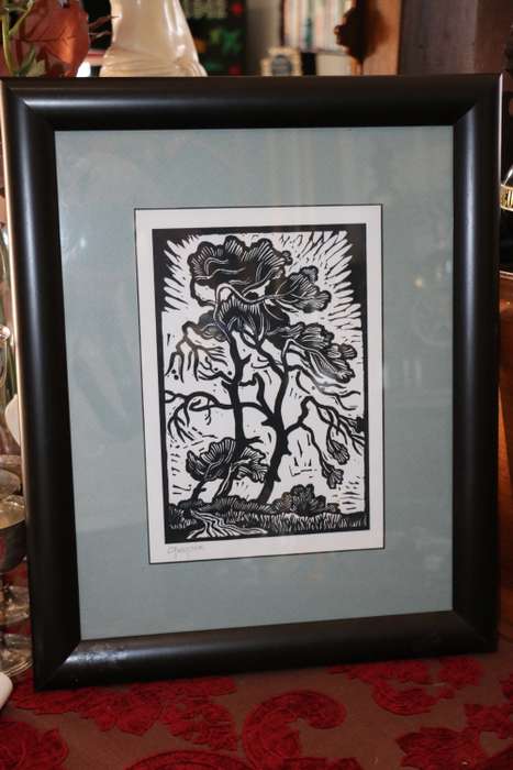 Beautiful Original Gregoire Boonzaier - Framed Linocut - 39 x 48 cm Frame Size