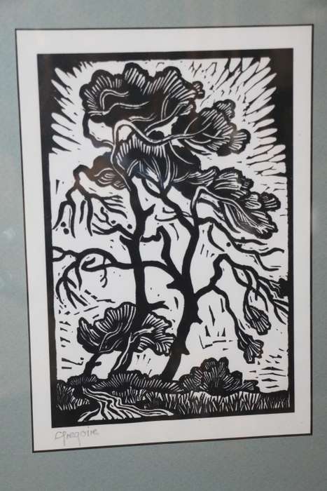 Beautiful Original Gregoire Boonzaier - Framed Linocut - 39 x 48 cm Frame Size