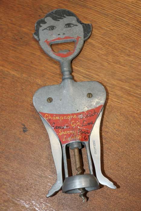 Beautiful Antique Bottle Opener & Corkscrew, Made in Italy