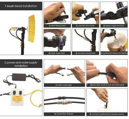 Double-Headed Electric Photovoltaic Cleaning Machine-Telescopic rod length 5.5m