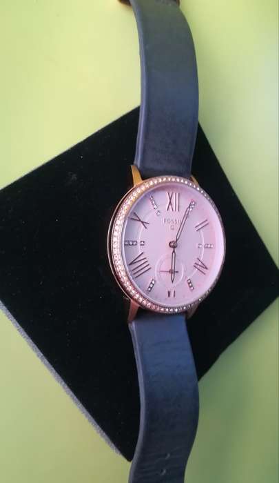 Fossil Q Gazer Ladies Hybrid Smartwatch (FTW1116) Rose Gold Dial Leather Strap