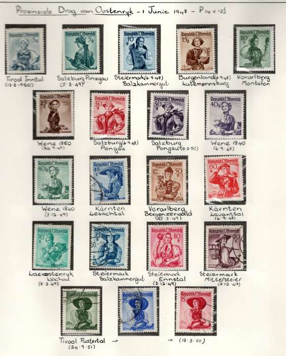AUSTRIA (1948 Provincial Costumes) 3 Pages