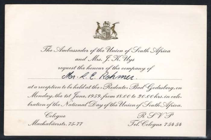 SOUTH AFRICA (Invitation)