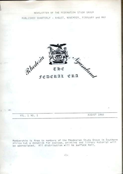 RHODESIA & NYASALAND (The Federal Era) 19 Pages