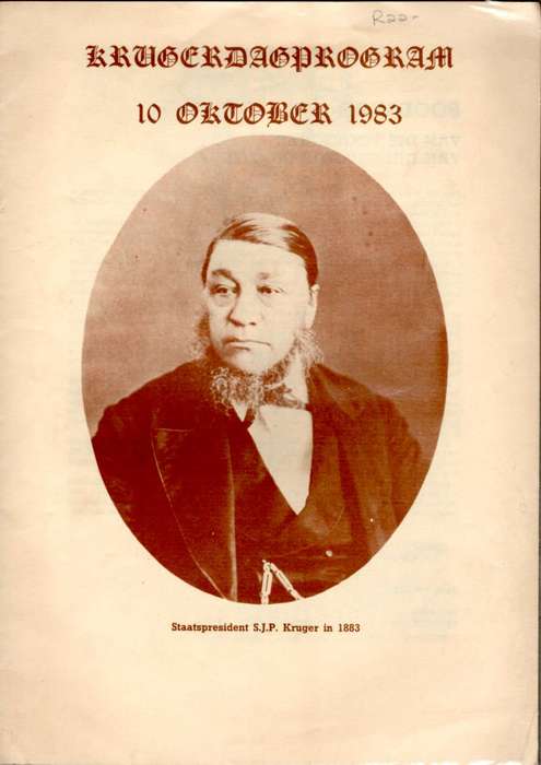 SOUTH AFRICA - KRUGER DAY PROGRAMME 1983