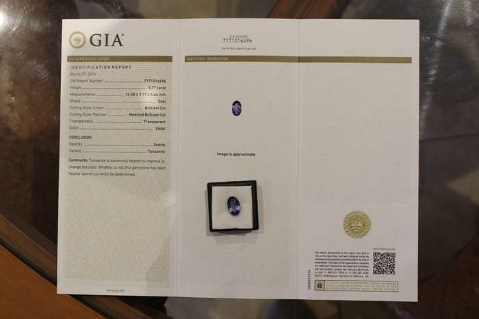 5.77 Carat Brilliant Cut Oval Tanzanite