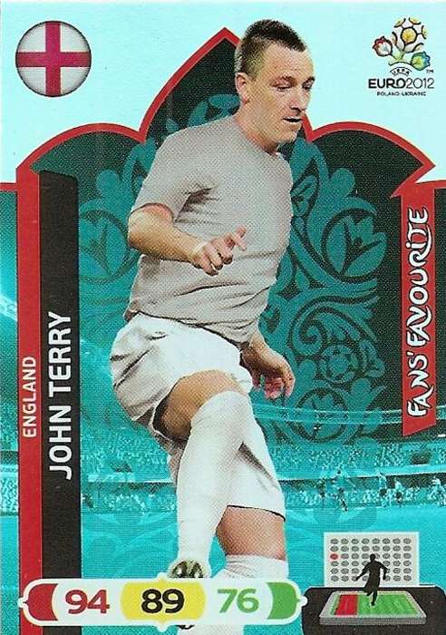 JOHN TERRY - PANINI ADRENALYN EURO 2012 - "FANS FAVOURITE" TRADING CARD