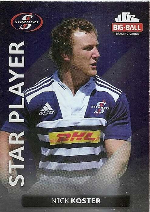 NICK KOSTER - BIG BALL RUGBY COLLECTION  2012 - STAR PLAYER  FOIL TRADING CARD