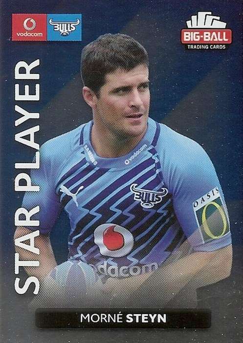 BIG BALL RUGBY COLLECTION  2012 - MORNE STEYN `STAR PLAYER` FOIL TRADING CARD 007