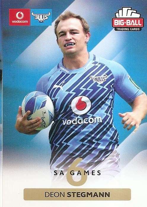 DEON STEGMAN - BIG BALL RUGBY COLLECTION  2012 - BLUE BULLS BASE CARD 21