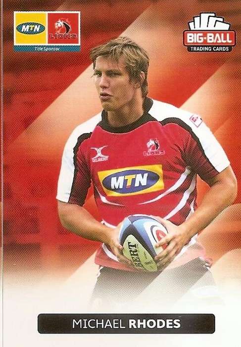 MICHAEL RHODES - BIG BALL RUGBY COLLECTION  2012 - THE LIONS BASE CARD 140