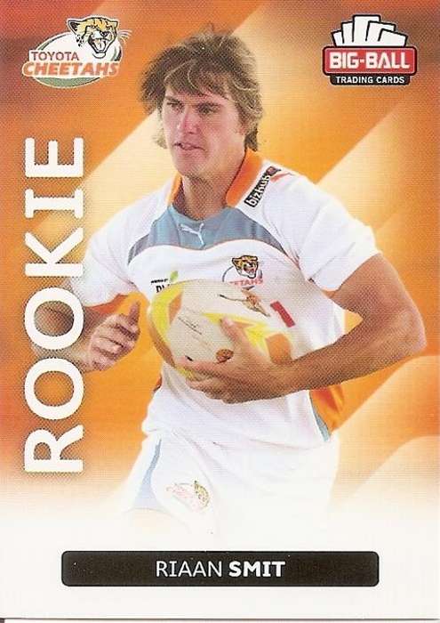 RIAAN SMIT - BIG BALL RUGBY COLLECTION  2012 - THE CHEETHAS  `ROOKIE` CARD 090