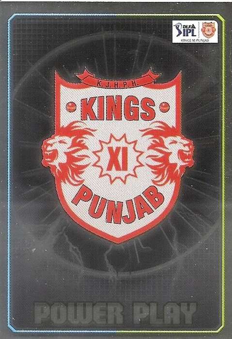 CRICKET ATTAX IPL LEAGUE 2012 - KINGS X1 PUNJAB "POWER PLAY" FOIL CARD