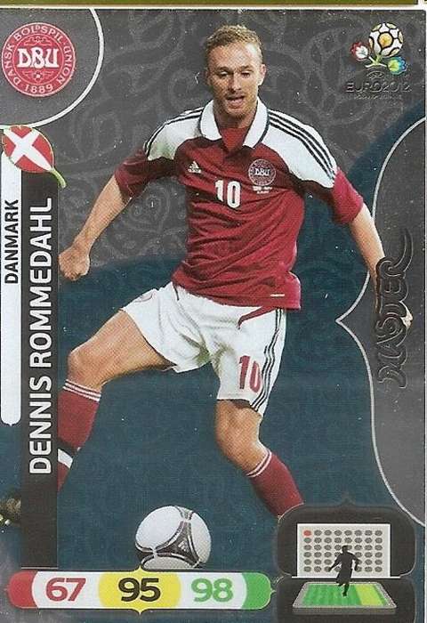DENNIS ROMMEDAHL - PANINI `ADRENALYN EURO 2012` - SILVER FOIL `MASTER` TRADING CARD