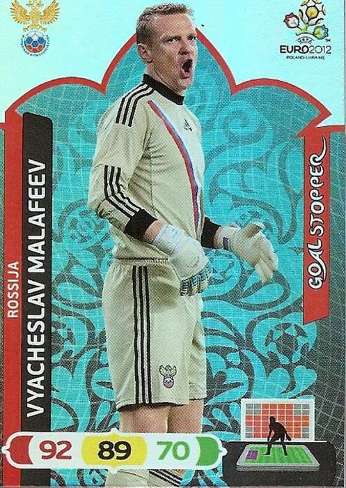 VYACHESLAV MAMAFEEV - PANINI ADRENALYN EURO 2012 - "GOAL STOPPER" TRADING CARD