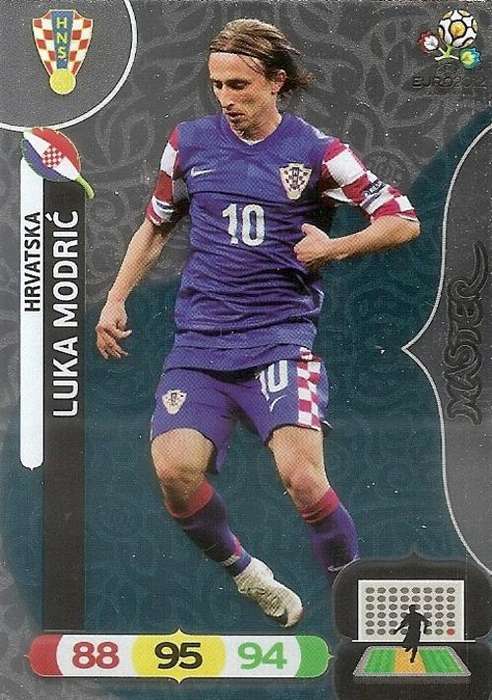 LUKA MODRIC - PANINI `ADRENALYN EURO 2012` - SILVER FOIL `MASTER` TRADING CARD