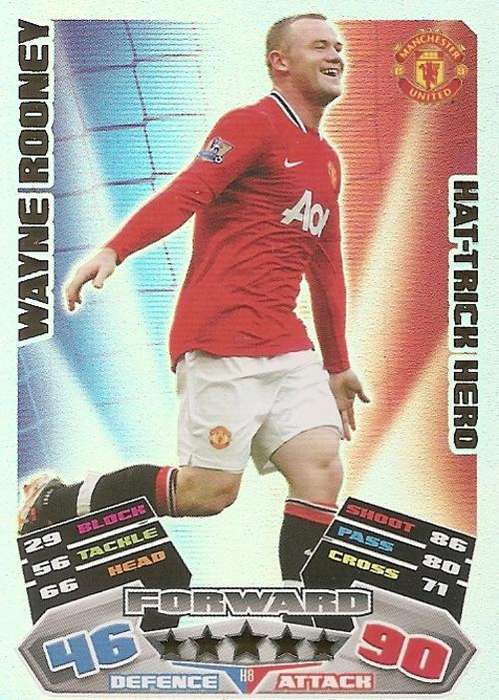 MATCH ATTAX EXTRA 2012 - WAYNE ROONEY "HAT TRICK HERO" CARD