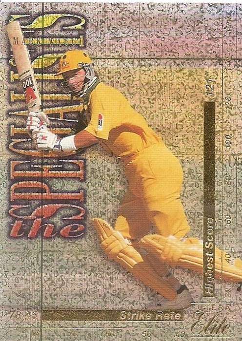 MARK WAUGH - 1996 FUTERA CRICKET PREMIUM COLLECTION - RARE `SPECIALISTS` TS6 FOIL CARD 1518