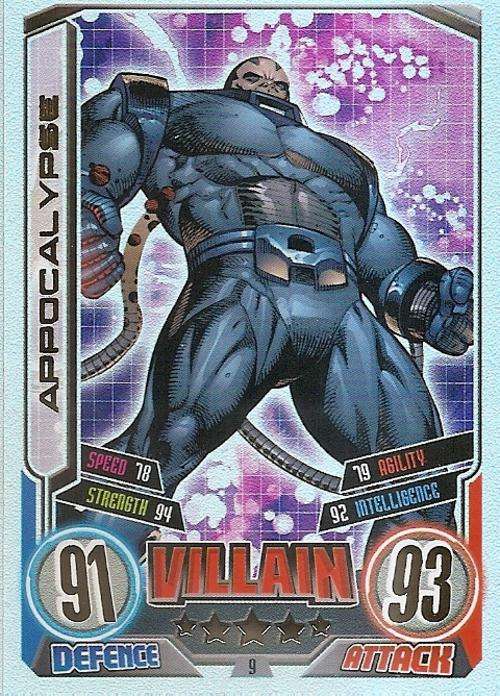 MARVEL HERO ATTAX II 2012 AVENGERS - SUPER RARE APPOCALYPSE `RAINBOWL FOIL` TRADING CARD 9