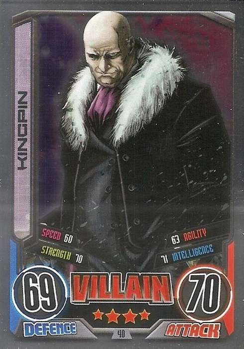 KINGPIN MARVEL HERO ATTAX II 2012 AVENGERS - "FOIL" TRADING CARD 40