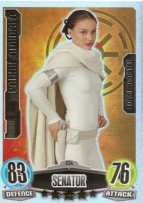 STAR WARS 2012 - FORCE ATTAX MOVIE SERIES - PADME AMIDALA `FORCE MASTER` CARD 234