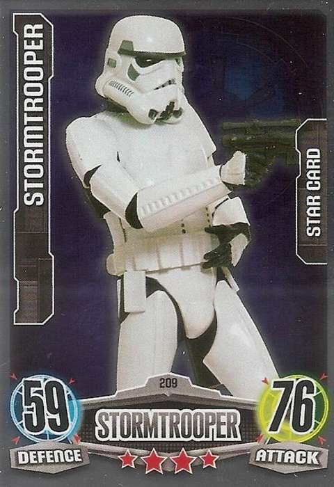 STAR WARS 2012 - FORCE ATTAX MOVIE SERIES - "STAR FOIL" CARD 209