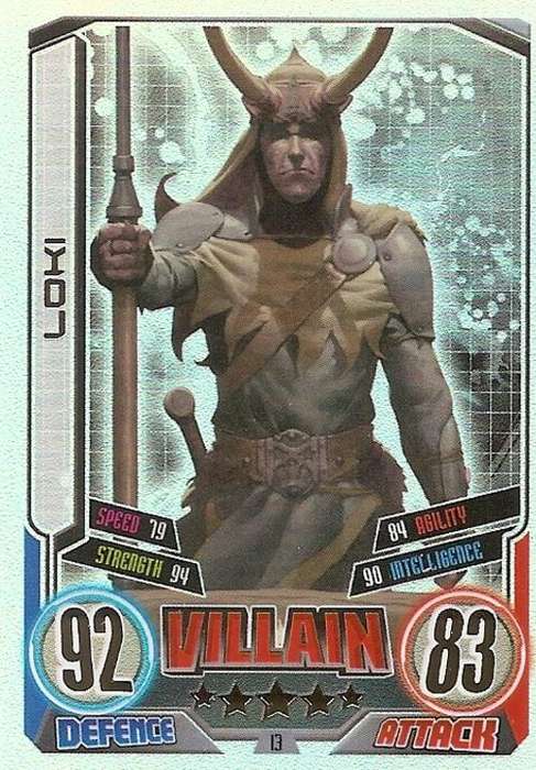 MARVEL HERO ATTAX II 2012 AVENGERS - LOKI `RAINBOWL FOIL` TRADING CARD 13