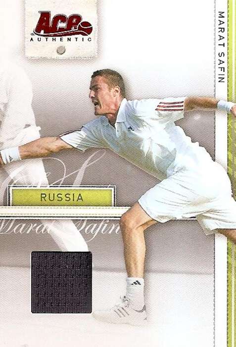 MARAT SAFIN - ACE AUTHENTIC 2007 - AUTHENTIC "BLACK/GREY MEMORABILIA" CARD
