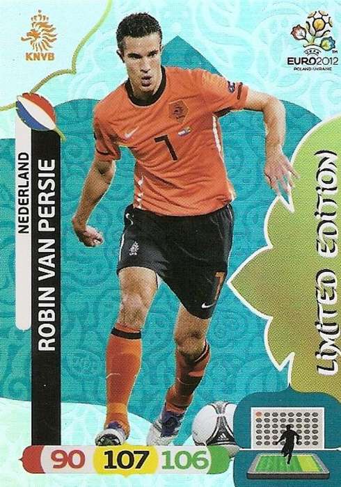ROBIN VAN PERSIE - PANINI ADRENALYN EURO 2012 - RARE `LIMITED EDITON` TRADING CARD