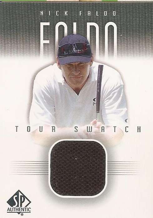 NICK FALDO - `AUTHENTIC TOUR FABRICS SWATCH` CARD - by UPPER DECK
