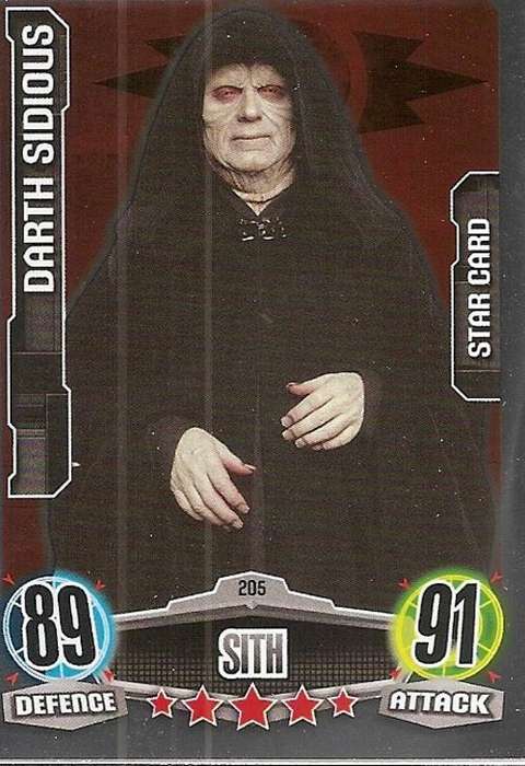 STAR WARS 2012 - FORCE ATTAX MOVIE SERIES - `STAR FOIL` CARD 205