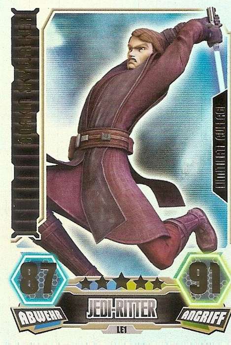STAR WARS 2012 - FORCE ATTAX SERIES III  - ANAKIN SKYWALKER `LIMITED EDITION` CARD L1 3D - GERMAN
