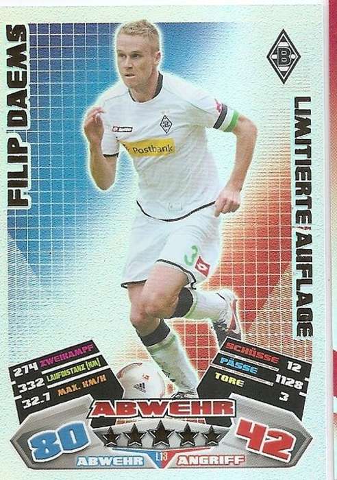 MATCH ATTAX 2012/13 "BUNDESLIGA" - FILIP DAEMS " LIMITED EDITION" CARD L13