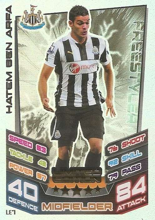 MATCH ATTAX 2012/2013 - HATEM BEN ARFA `ULTRA RARE`  `LIMITED EDITION` CARD LE7