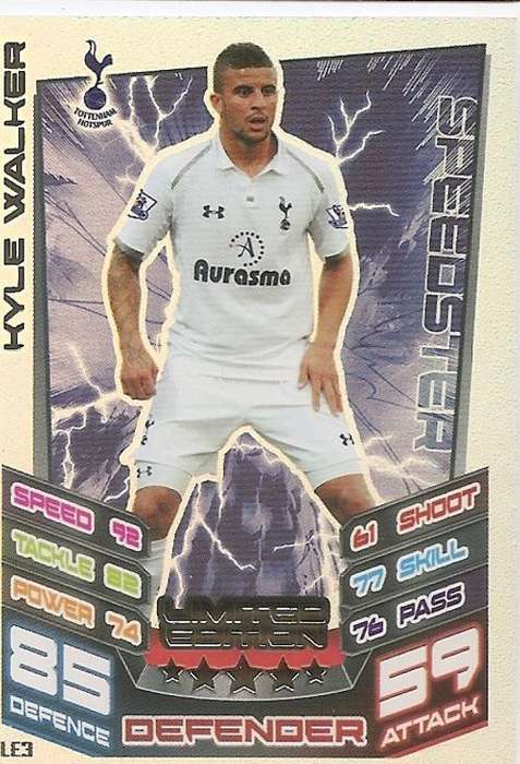 MATCH ATTAX 2012/2013 - KYLE WALKER `LIMITED EDITION` CARD LE3