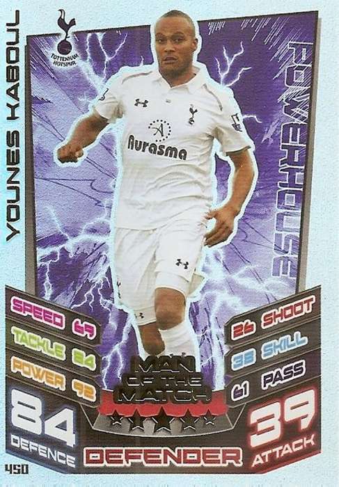 MATCH ATTAX 2012/2013 - YOUNES KABOLL `MAN of the MATCH` CARD