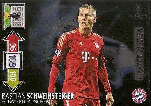 BASTIAN SWEINSTEIGER - PANINI CHAMPIONS LEAGUE ADRENALYN XL 2012/2013 -  `LIMITED EDITION` CARD
