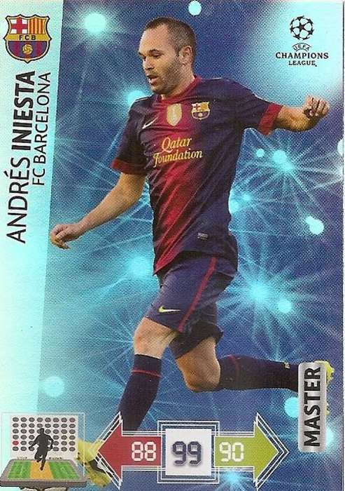 CHAMPIONS LEAGUE ADRENALYN XL 2012/2013 - ANDRES INIESTA `MASTER` CARD